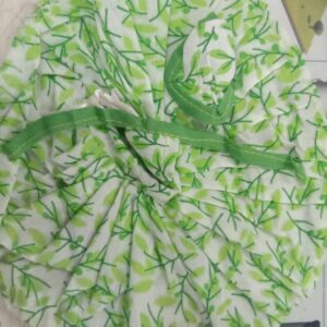 Green Floral Printed Laddu Gopal Dress For No 3