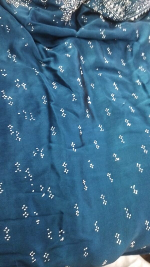 Peacock Blue White Zari Saree For Women