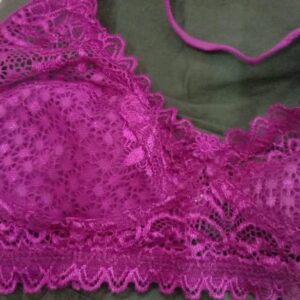 Wine Color Net Non Padded Full Coverage Bra For Women Size 32