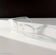 White Transparent Round Spectacles Sunglasses For Women