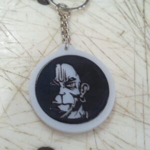 Plastic Round Hanuman Sublimation Key Chain