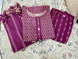 Kurta Salwar Dupatta Set Women Colour Mehroon Size 44
