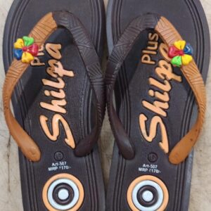 Women Slipper Colour Brown Size 6