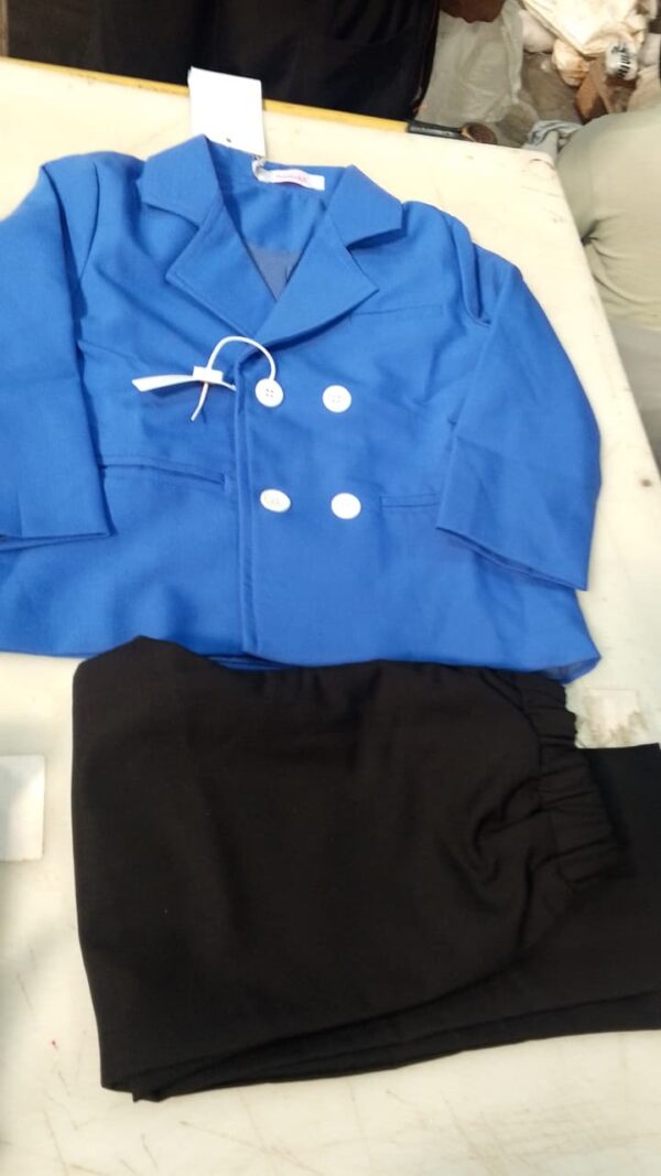 Hopscotch Blue Jacket With Black Formal Pant For Kids Size 1 To 2 Year