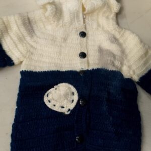 Cream And Blue Winter Sweater For Kids Size 3 To 6 Month