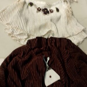 White Top With Brown Skirt For Kids Size 2 Year