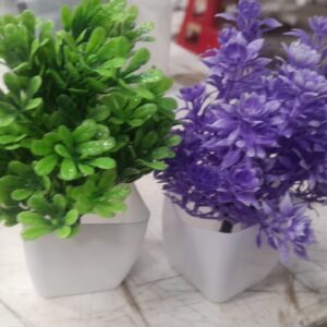 Artificial Flower Pot Pack Of 2 Multicolour