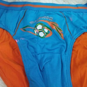 Orange And Sky Blue Color Printed Men Underwear Size L