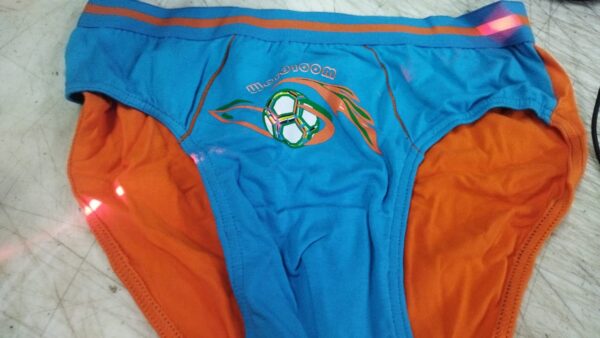 Orange And Sky Blue Color Printed Men Underwear Size L