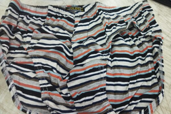 White Color Blue And Orange Striped Mens Underwear Size 2Xl