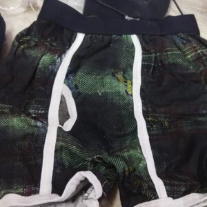 Black Color Green Printed Men Underwear Size M