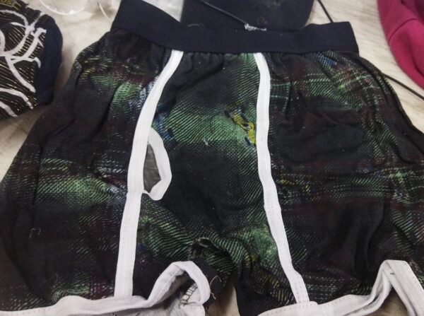 Black Color Green Printed Men Underwear Size M