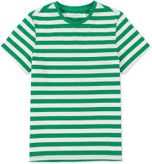 Green And White Striped T Shirt For Kids For 12 To 18 Month