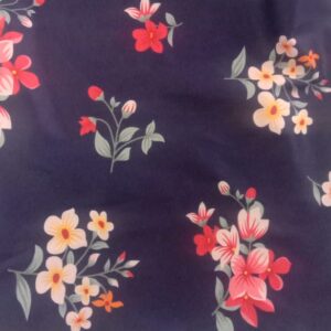 Violet Floral Printed Pouch Bag