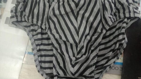 Grey And Black Striped Briefs For Men Size M