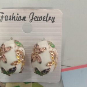 White Stone Stud Earrings For Women