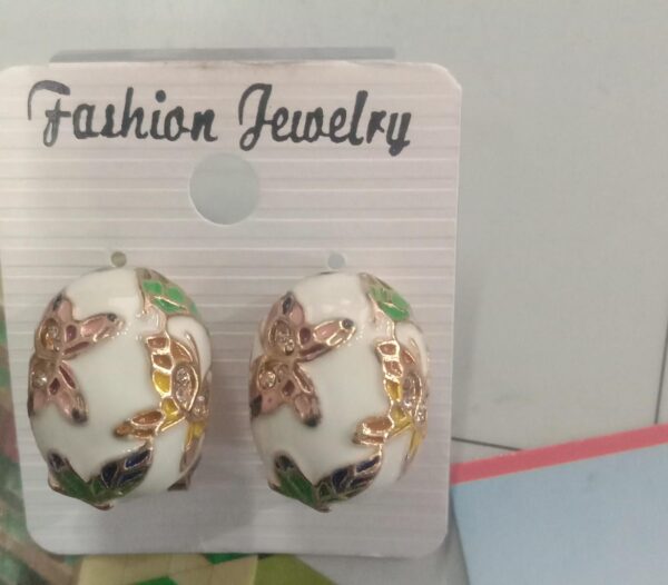 White Stone Stud Earrings For Women