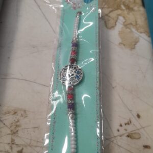 Rakhi For Brother Silver Blue