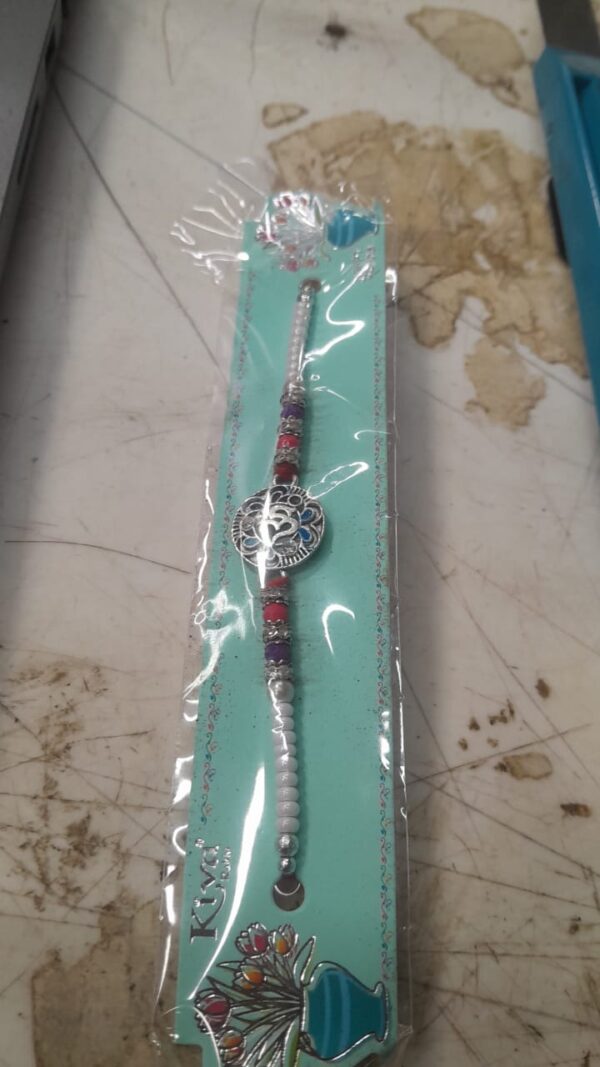 Rakhi For Brother Silver Blue