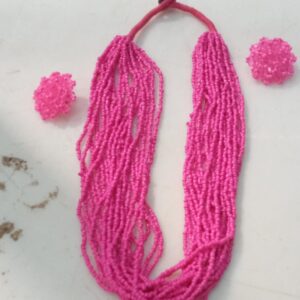 Pink Beads Necklace Set For Women