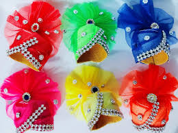 Laddu Gopal Ji Mukut Multicolor Set Of 6