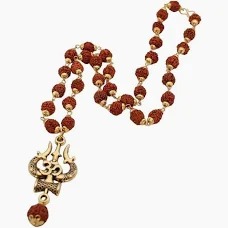 Rudraksha Mala With Trishul Damru Pendant 1Pc
