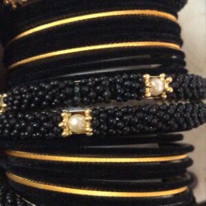 Black Color Fancy Bangles Set For Women Size 2 Point 4