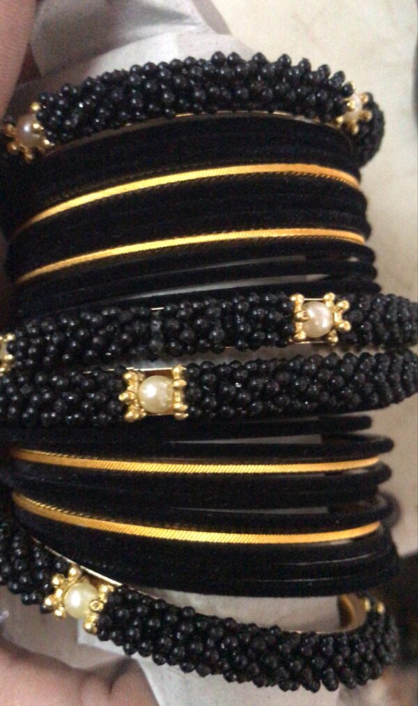 Black Color Fancy Bangles Set For Women Size 2 Point 4