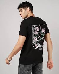 Shein Black Color Printed Men Shirt Size S