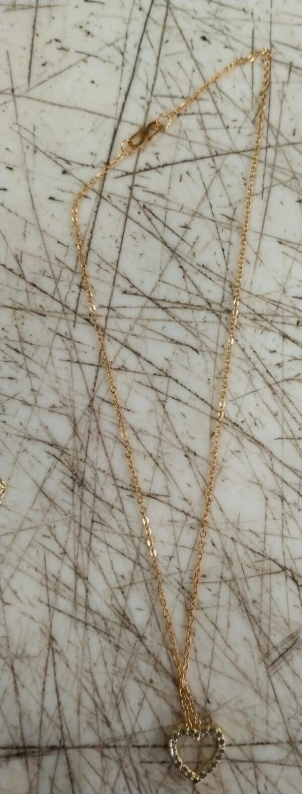 Women Golden Colour Silver Heart Necklace Chain