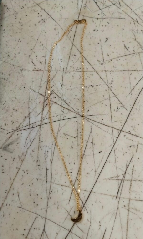 Women Golden Colour Moon Necklace Chain