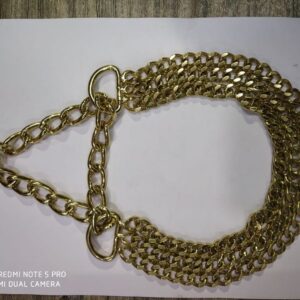 Dog Choke Chain 3 Layer Golden Chrome Polish