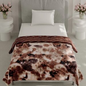 Monte Carlo Printed Single Bed 350Gsm Blanket For Ac Room Paramount Brown Color