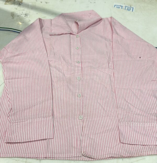 Women Pink And White Color Shirt Size L