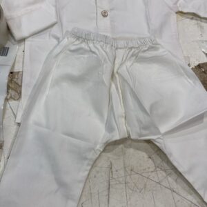 Kids Boys White Color Kurta Pyjama Set Size 6 To 12 Month Kids