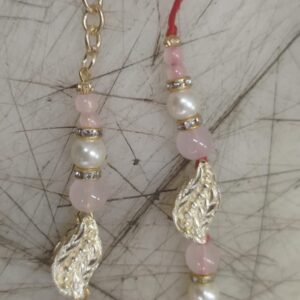 Pink And White Bhaiya Bhabhi Rakhi Set Of 2
