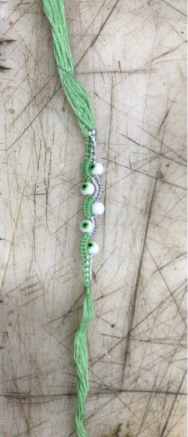 Green And White Rakhi