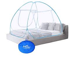 Double Bed Mosquito Net Blue White Colour