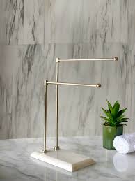 Mason Home Melrose Hand Towel Stand White Gold