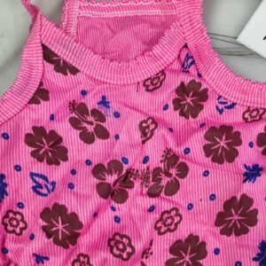 Pink Printed Cotton Dress For Summer Newborn Baby