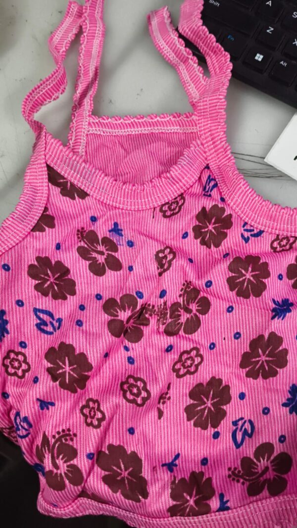 Pink Printed Cotton Dress For Summer Newborn Baby