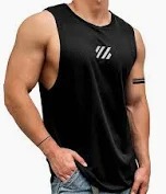 Jump Cuts Mens Printed Sleeveless Polyester Black Slim Fit Vest M