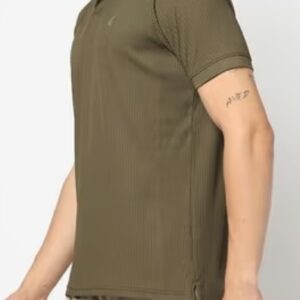 Performax Men Ribbed Regular Fit Polo T Shirt Size M