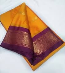 Woven Kanjivaram Pure Silk Saree Yellow