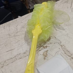 Bva Long Handle 1 Pcs Super Soft Rubbing Bath Brush Yellow