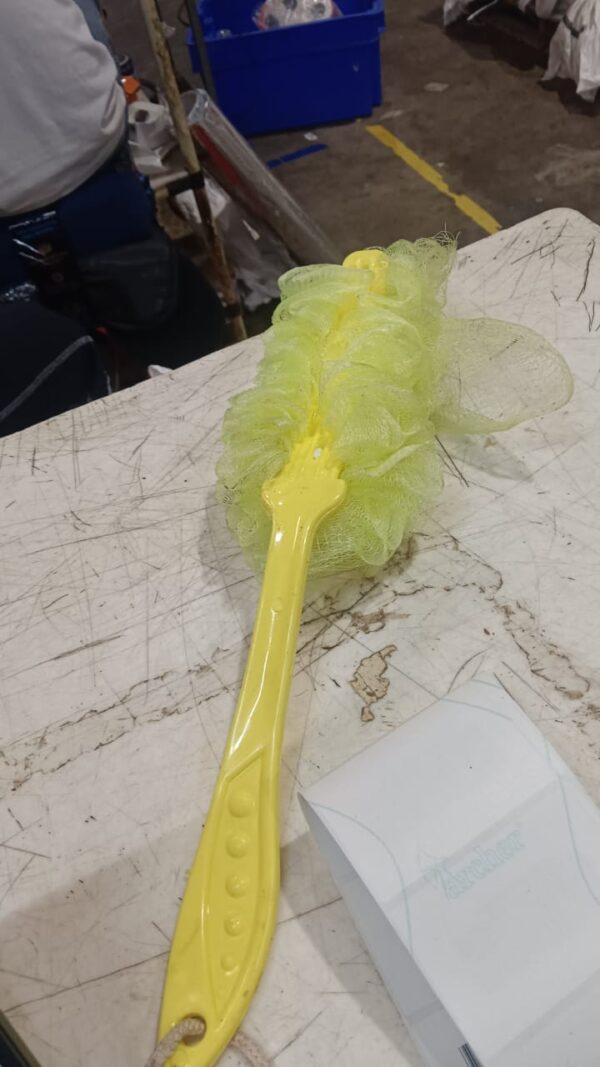 Bva Long Handle 1 Pcs Super Soft Rubbing Bath Brush Yellow
