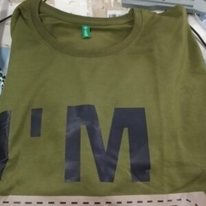 Men Olive Green Typography Printed T Shirt Xl