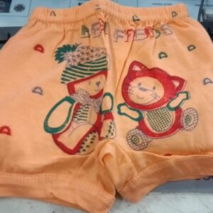 Unisex Baby Orange Printed Cotton Bloomers