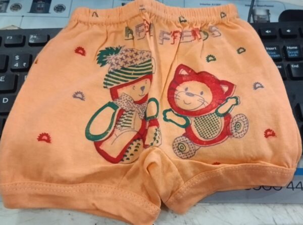 Unisex Baby Orange Printed Cotton Bloomers