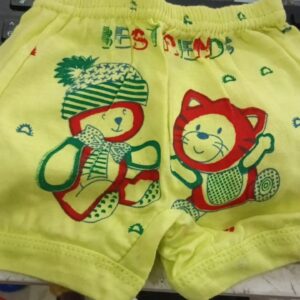 Unisex Baby Yellow Printed Cotton Bloomers